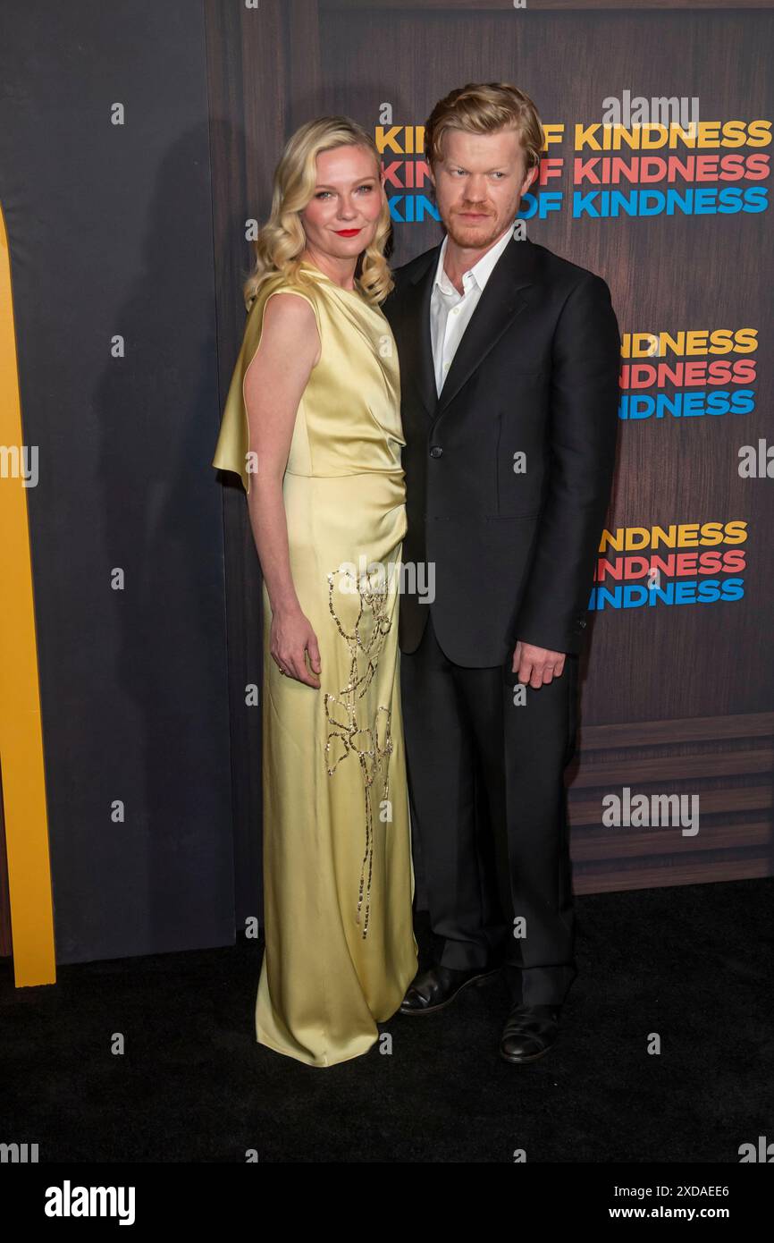 New York, Usa. Juni 2024. Kirsten Dunst und Jesse Plemons besuchen am 20. Juni 2024 die Premiere von New York im Museum of Modern Art in New York, New York, USA. (Foto von Thenews2/NurPhoto) Credit: NurPhoto SRL/Alamy Live News Stockfoto