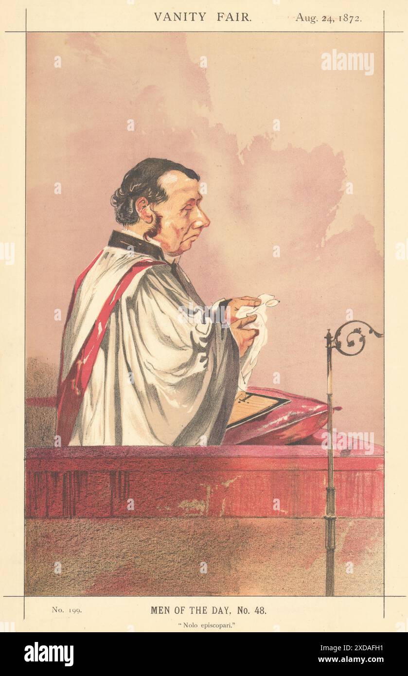 EITELKEIT FAIR SPIONAGE CARTOON Reverend Charles John Vaughan 'Nolo episcopari' 1872 Stockfoto