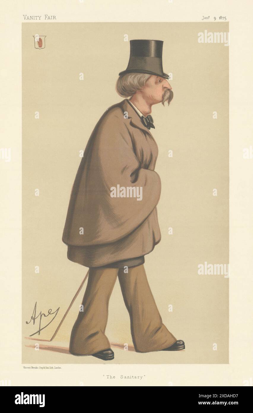 EITELKEIT FAIR SPIONAGE CARTOON Sir William Augustus Fraser von Morar 'The Sanitary' 1875 Stockfoto