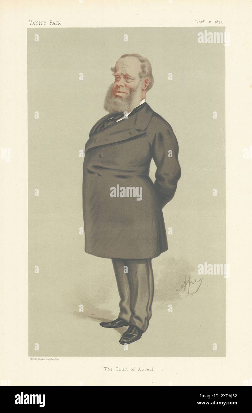 EITELKEIT FAIR SPIONAGE CARTOON Sir Richard Baggallay "das Berufungsgericht" Richter 1875 Stockfoto