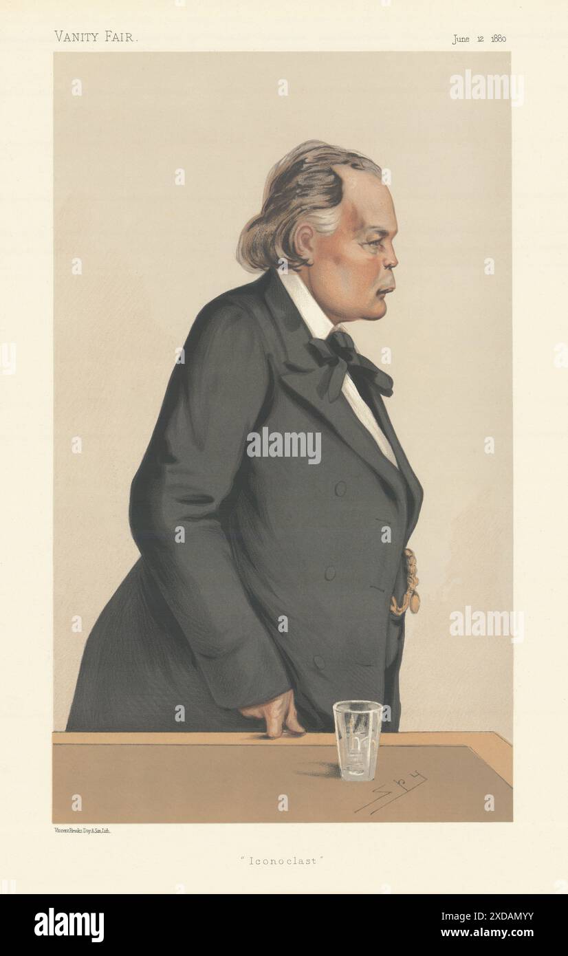 EITELKEIT FAIR SPION CARTOON Charles Bradlagh 'Iconoclast' Gesetz 1880 alten Druck Stockfoto