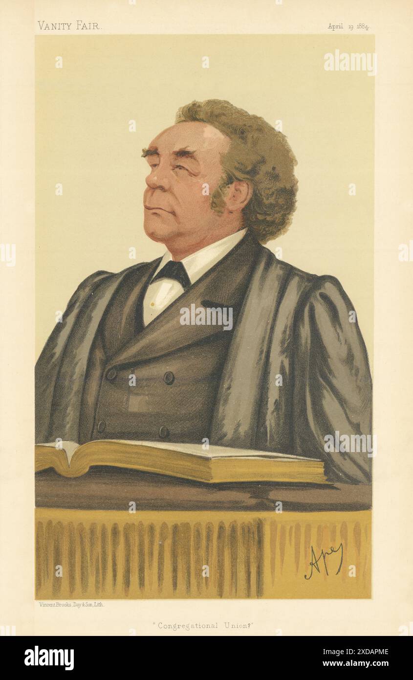 EITELKEIT FAIR SPIONAGE CARTOON Rev Joseph Parker 'Congregational Union?' Klerus 1884 Stockfoto