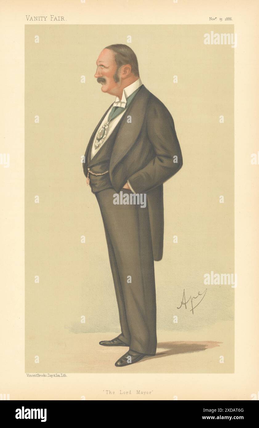 EITELKEIT FAIR SPIONAGE CARTOON Sir Reginald Hanson 'der Oberbürgermeister' London. Ape 1886 Stockfoto