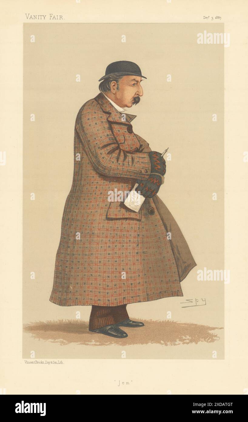 VANITY FAIR SPY CARTOON Capt James Octavius Machell 'Jem' Racing 1887 Print Stockfoto