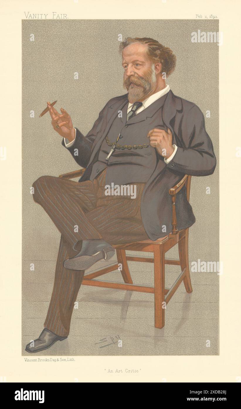 EITELKEIT FAIR SPIONAGE CARTOON Joseph William Comyns Carr 'an Art Critic' Schriftsteller 1893 Stockfoto