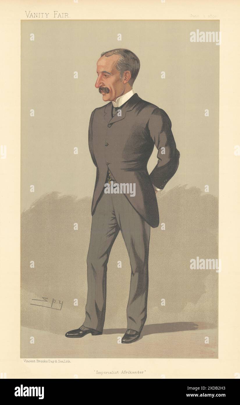 EITELKEIT FAIR SPIONAGE CARTOON James Sivewright 'Imperialist Afrikander' Telgraphen 1893 Stockfoto