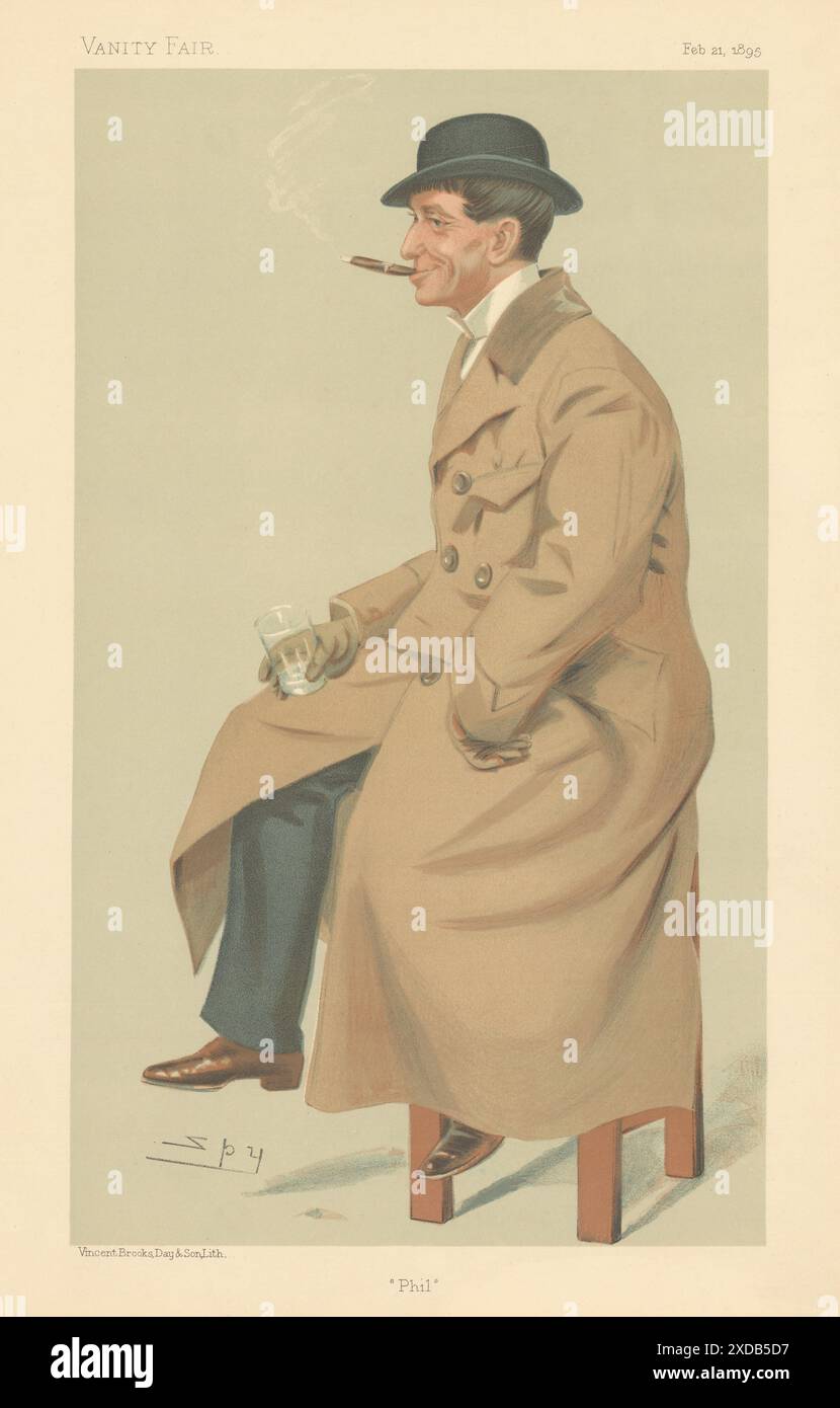 EITELKEIT-SPION-ZEICHENTRICKFILM Philip William May. „Phil“. Künstler. Karikaturist 1895 Stockfoto