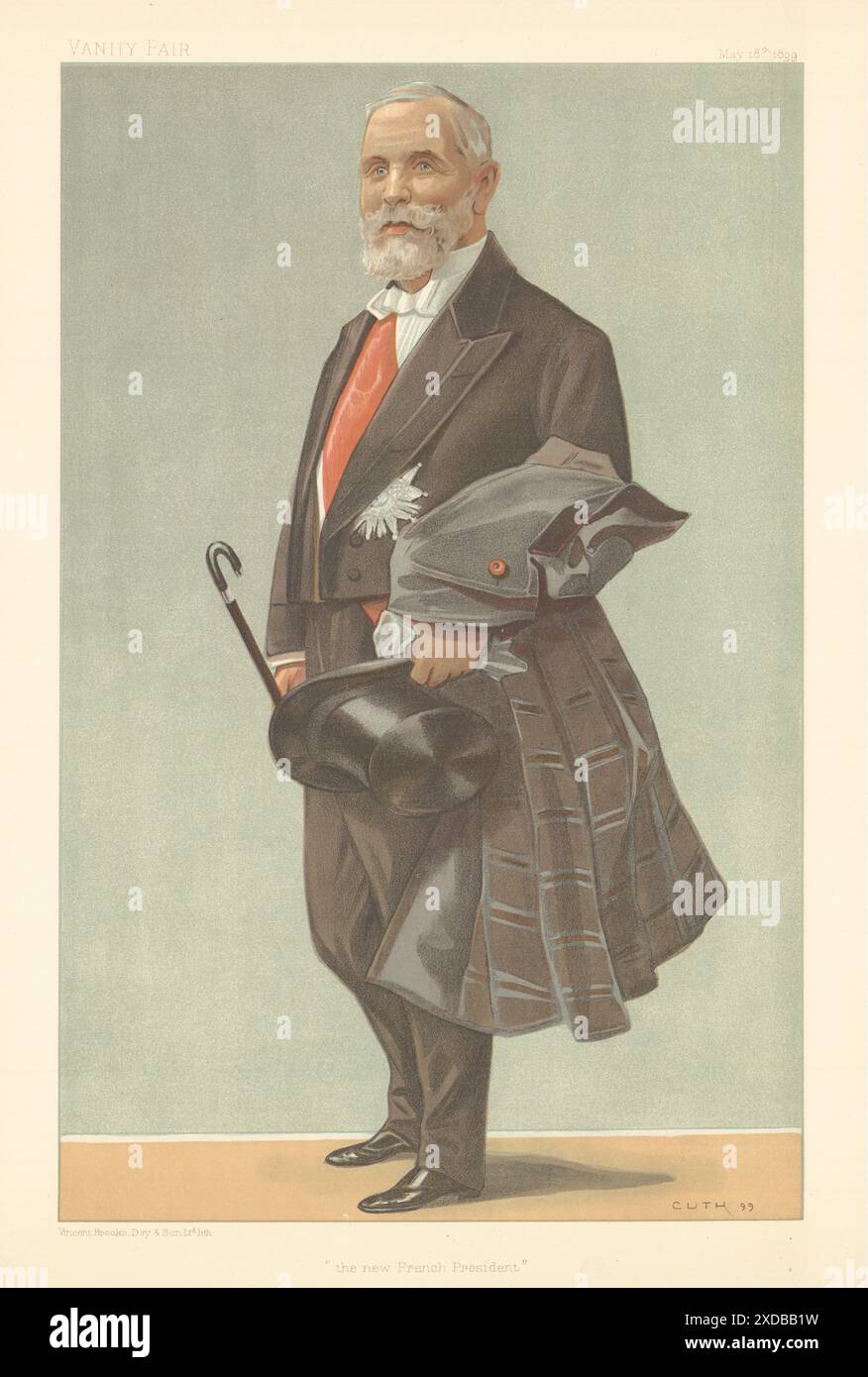 EVANITY FAIR SPY CARTOON Emile Loubet "der neue französische Präsident". Frankreich 1899 Stockfoto