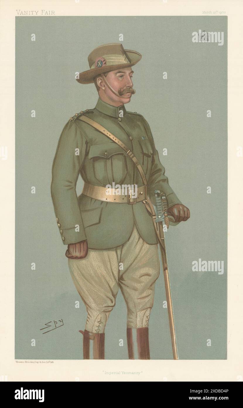 EITELKEIT FAIR SPIONAGE CARTOON Charles Cavendish Baron Chesham 'Imperial Yeomanry' 1900 Stockfoto