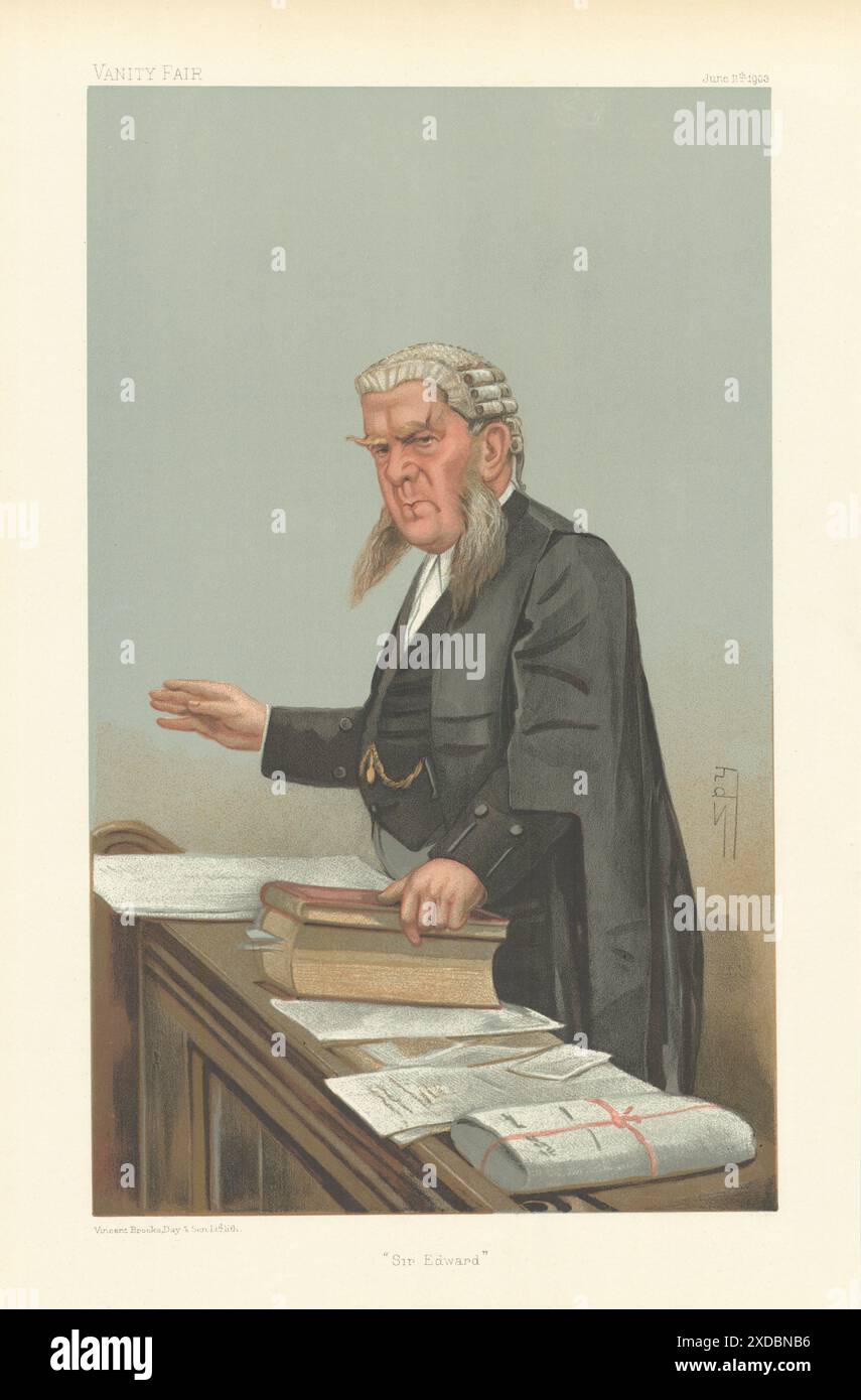 EITELKEIT, SPIONAGE, ZEICHENTRICKFILM "Sir Edward" George Clarke. Anwalt. Rechtsanwalt 1903 Stockfoto