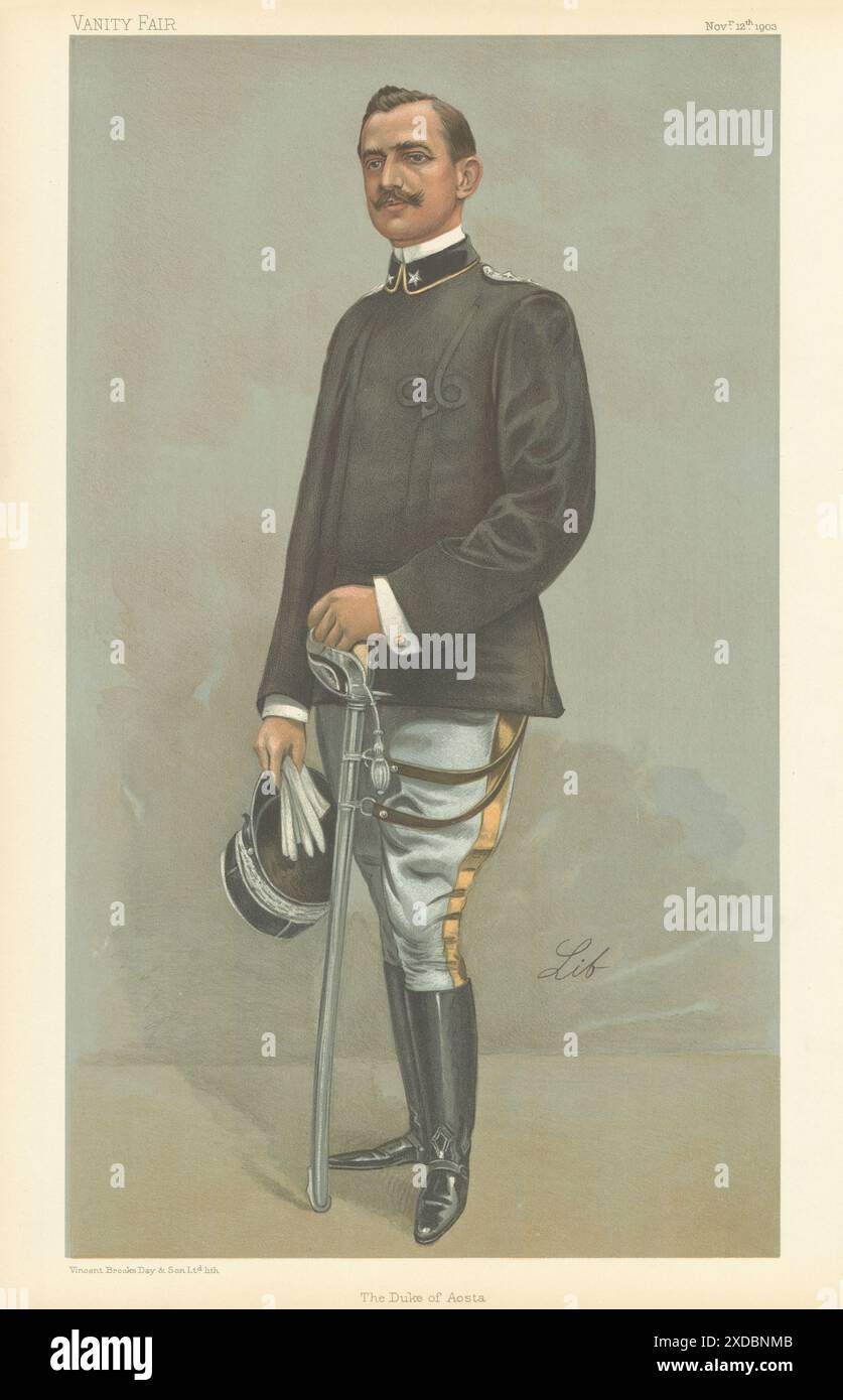 EITELMÄRCHEN-SPIONAGE-CARTOON, Prinz Emanuele di Savoia, 'der Herzog von Aosta' 1903 Stockfoto