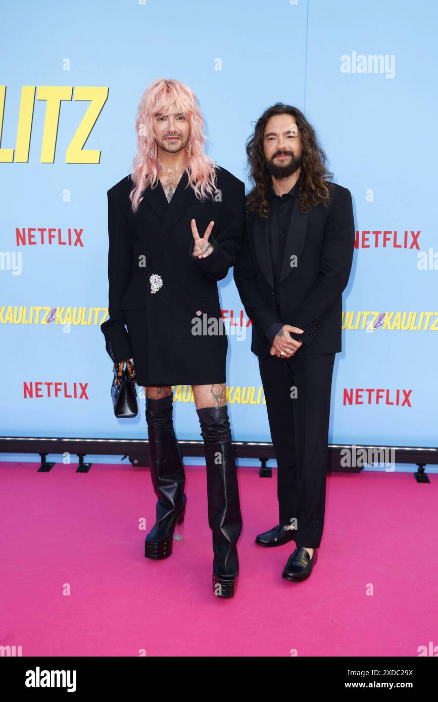 Bill Kaulitz und Tom Kaulitz bei der Premiere der Kaulitz & Kaulitz Netflix Realityserie am 21.06.2024 in Berlin Kaulitz & Kaulitz Realityserie feiert Premiere in Berlin *** Bill Kaulitz und Tom Kaulitz bei der Premiere des Kaulitz Kaulitz Netflix Reality-Serie am 21 06 2024 in Berlin Kaulitz Kaulitz Reality-Serie Premiere in Berlin Stockfoto