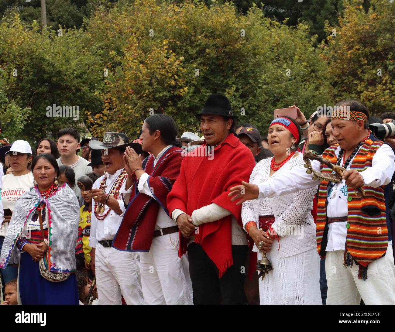 INTI RAYMI QUITO QUITO, Freitag, 21. Juni 2024 Zeremonie des Beginns der Inty Raymi, in Ecuador, von Universitäten und mehreren sozialen Gruppen, im Park der Ãrbolito, nördlich Zentrum der Hauptstadt Fotos Quito Pichincha Ecuado ACE INTI RAYMI QUITO 02af18fa5f71929004a6e37e0e136d94 Copyright: XENRIQUEZx Stockfoto