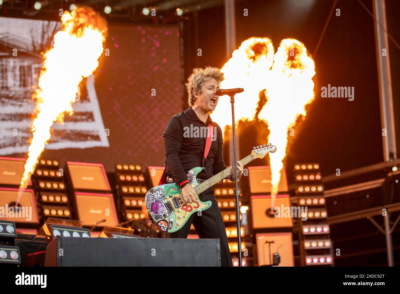 Manchester, England, 21. Juni 2024. Billie Joe Armstrong vom Green Day als Headliner von Emirates Old Trafford auf ihrer The Saviors Tour. Quelle: Izzy Clayton/Alamy Live News Stockfoto