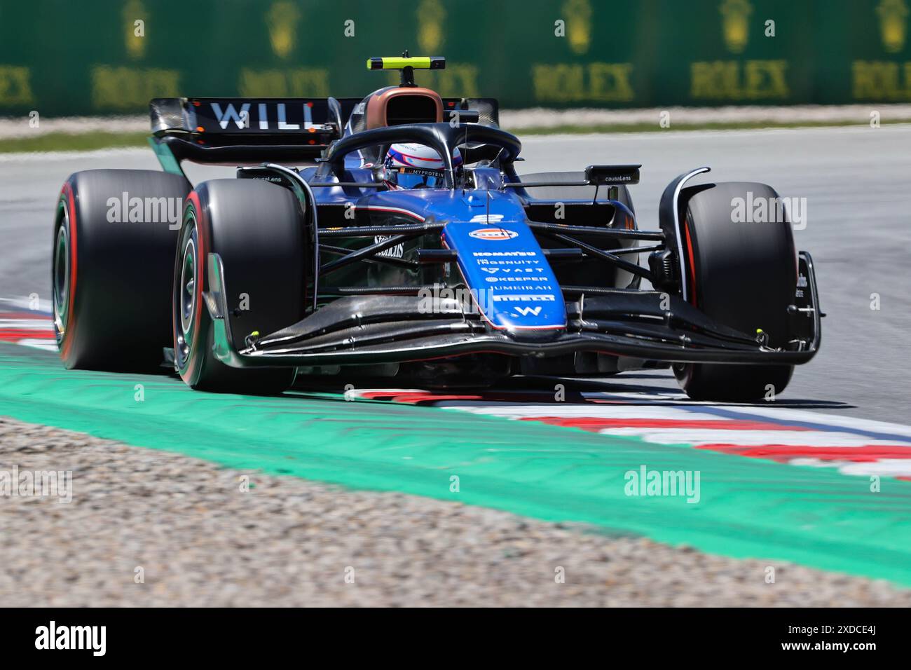 Barcelona, Spanien. Juni 2024. Catalunya Circuit #2 Logan Sargeant (usa) Williams Racing (gbr) Williams FW46 Mercedes, während des Formel 1 Grand Prix von Spanien 2024, 10. Runde der Formel-1-Weltmeisterschaft 2024 vom 21. Bis 23. Juni 2024 auf dem Barcelona Catalunya Circuit. (Philippe Nanchino/SPP) Credit: SPP Sport Press Photo. /Alamy Live News Stockfoto