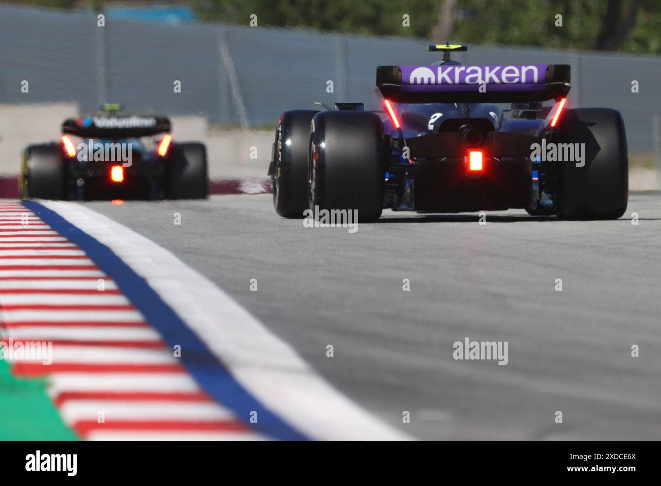 Barcelona, Spanien. Juni 2024. Catalunya Circuit #2 Logan Sargeant (usa) Williams Racing (gbr) Williams FW46 Mercedes, während des Formel 1 Grand Prix von Spanien 2024, 10. Runde der Formel-1-Weltmeisterschaft 2024 vom 21. Bis 23. Juni 2024 auf dem Barcelona Catalunya Circuit. (Philippe Nanchino/SPP) Credit: SPP Sport Press Photo. /Alamy Live News Stockfoto