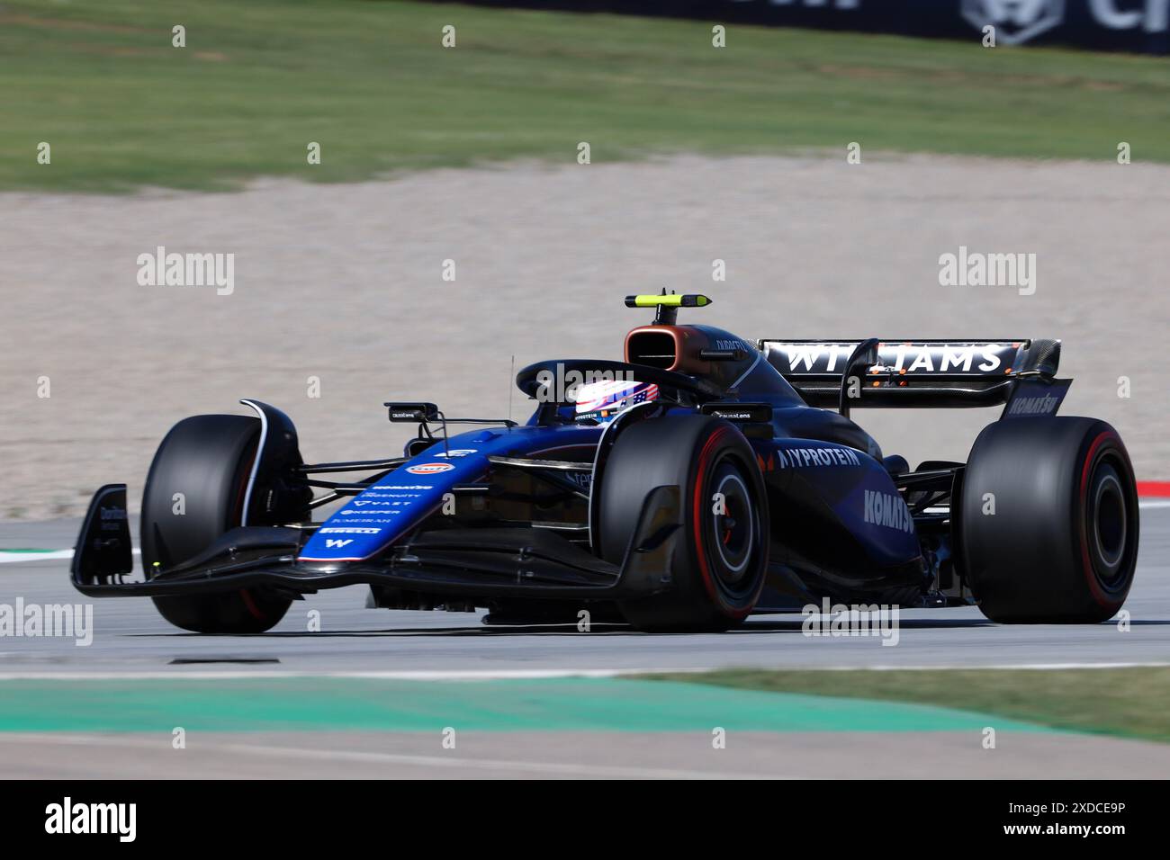 Barcelona, Spanien. Juni 2024. Catalunya Circuit #2 Logan Sargeant (usa) Williams Racing (gbr) Williams FW46 Mercedes, während des Formel 1 Grand Prix von Spanien 2024, 10. Runde der Formel-1-Weltmeisterschaft 2024 vom 21. Bis 23. Juni 2024 auf dem Barcelona Catalunya Circuit. (Philippe Nanchino/SPP) Credit: SPP Sport Press Photo. /Alamy Live News Stockfoto
