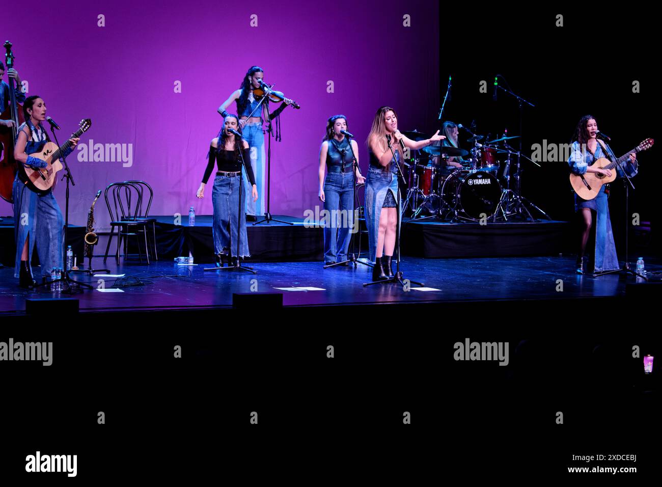 Albeniz Theater, Madrid, Spanien. Juni 2024. Universal Music Festival 2024. Konzert von Las Migas, einer spanischen Flamenco-Rumba-Gruppe mit vier Frauen. Quelle: EnriquePSans/Alamy Live News Stockfoto