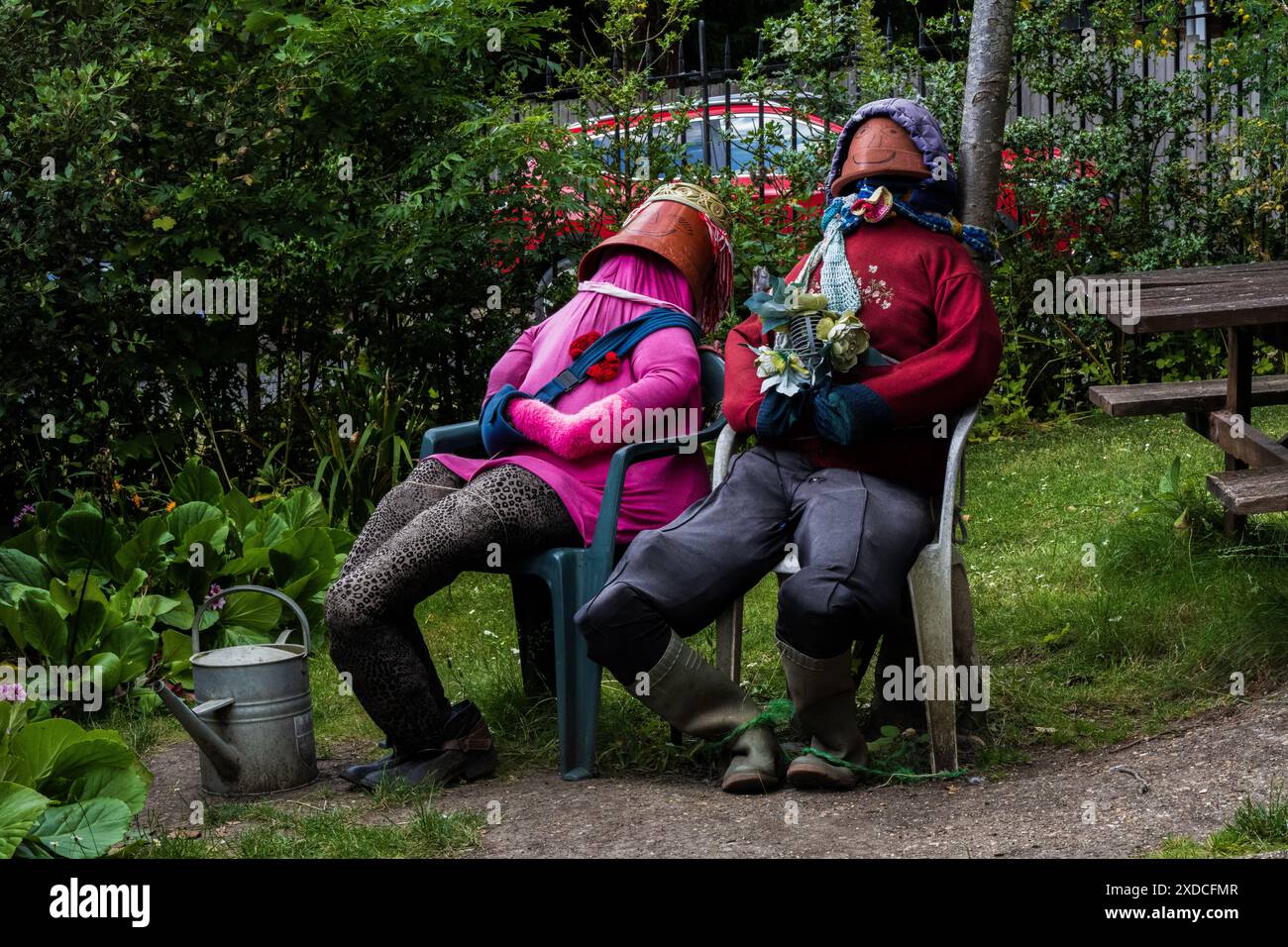 Lustige Gartenfiguren Stockfoto