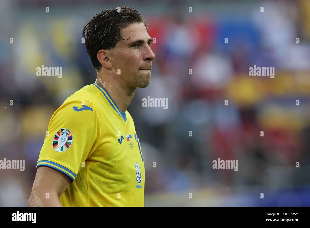 Düsseldorf, Deutschland 21.06.2024: Illia Zabarnyi aus der Ukraine während des Gruppenspiels der UEFA EURO 2024 in Düss Stockfoto