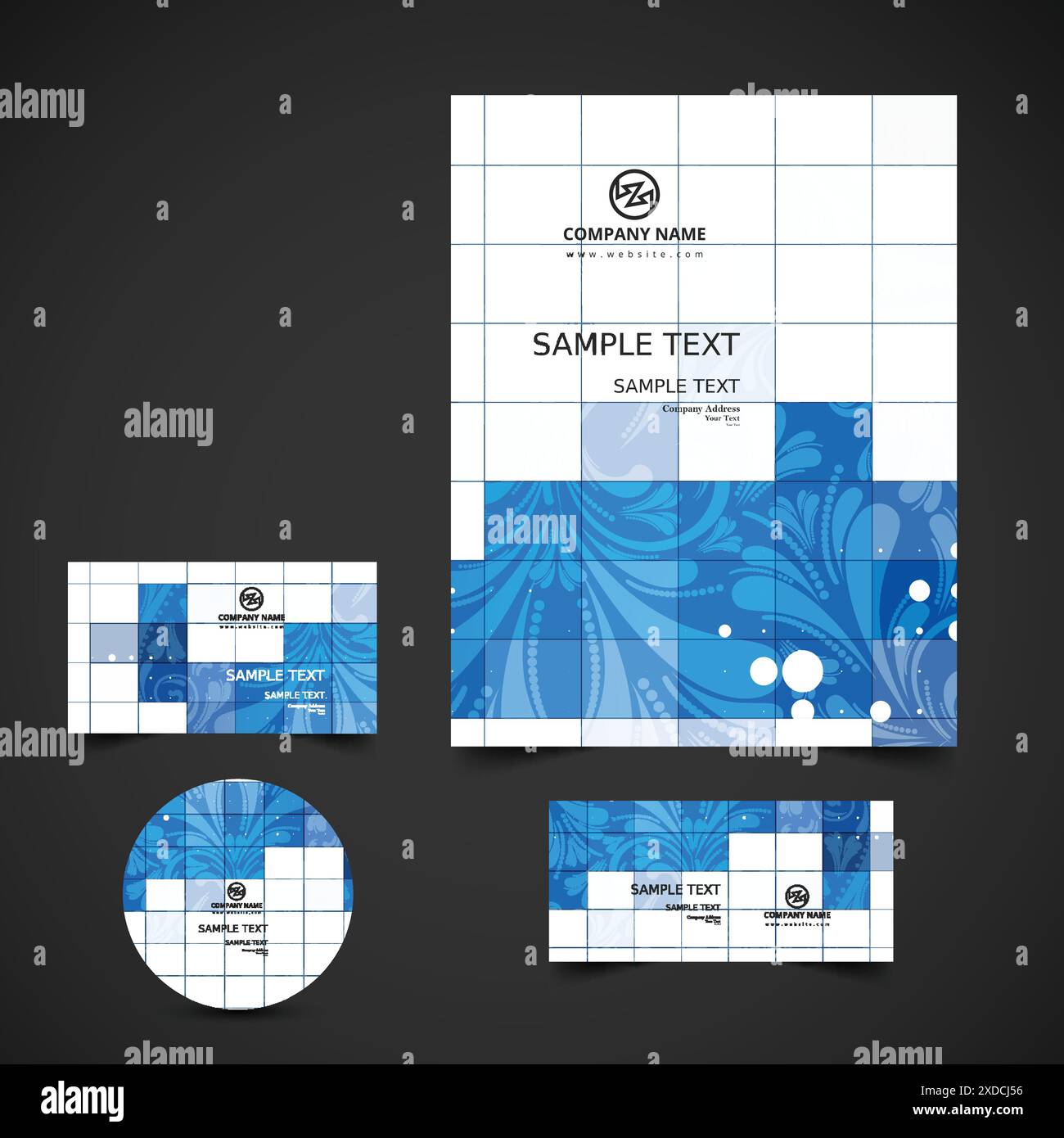 Künstlerische Geschäft Schreibwaren Vektor Design Illustration Stock Vektor