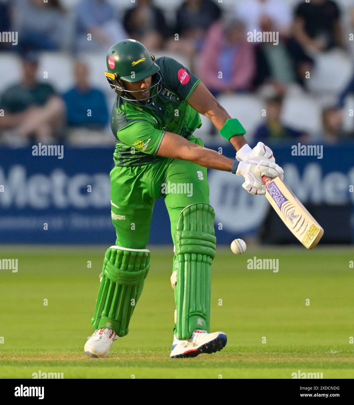 NORTHAMPTON, GROSSBRITANNIEN. , . T20 Vitality Blast Spiel zwischen Northamptonshire Steelbacks und Leicestershire Foxes auf dem County Ground in Northampton, England Credit: PATRICK ANTHONISZ/Alamy Live News Stockfoto