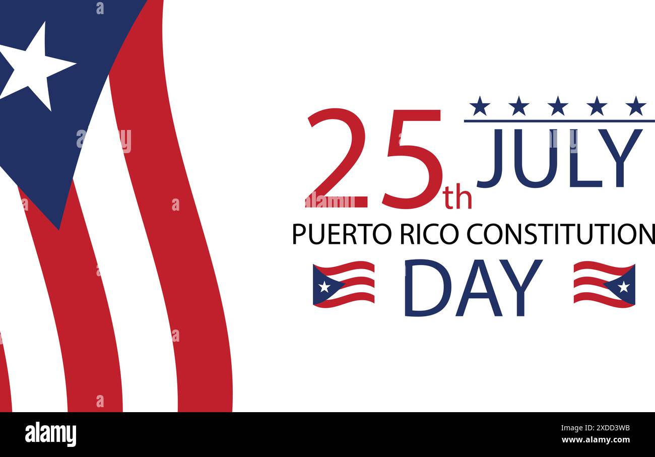 Tag der Verfassung von Puerto Rico Ein Tag der Feier und Reflexion am 25. Juli Stock Vektor