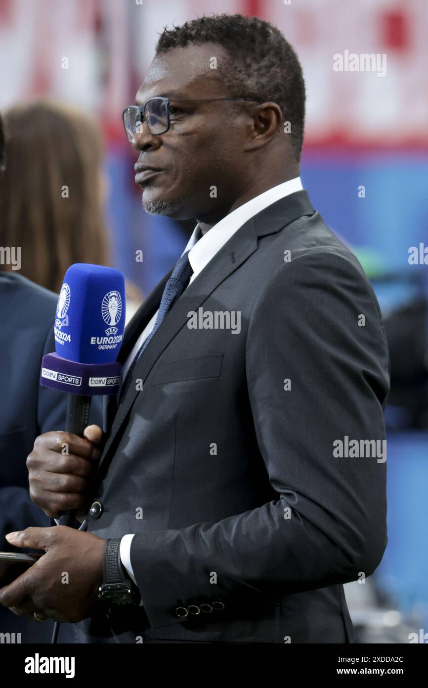 Marcel Dessailly während der UEFA Euro 2024, Gruppe D, Fußballspiel zwischen den Niederlanden und Frankreich am 21. Juni 2024 in der Red Bull Arena in Leipzig Stockfoto