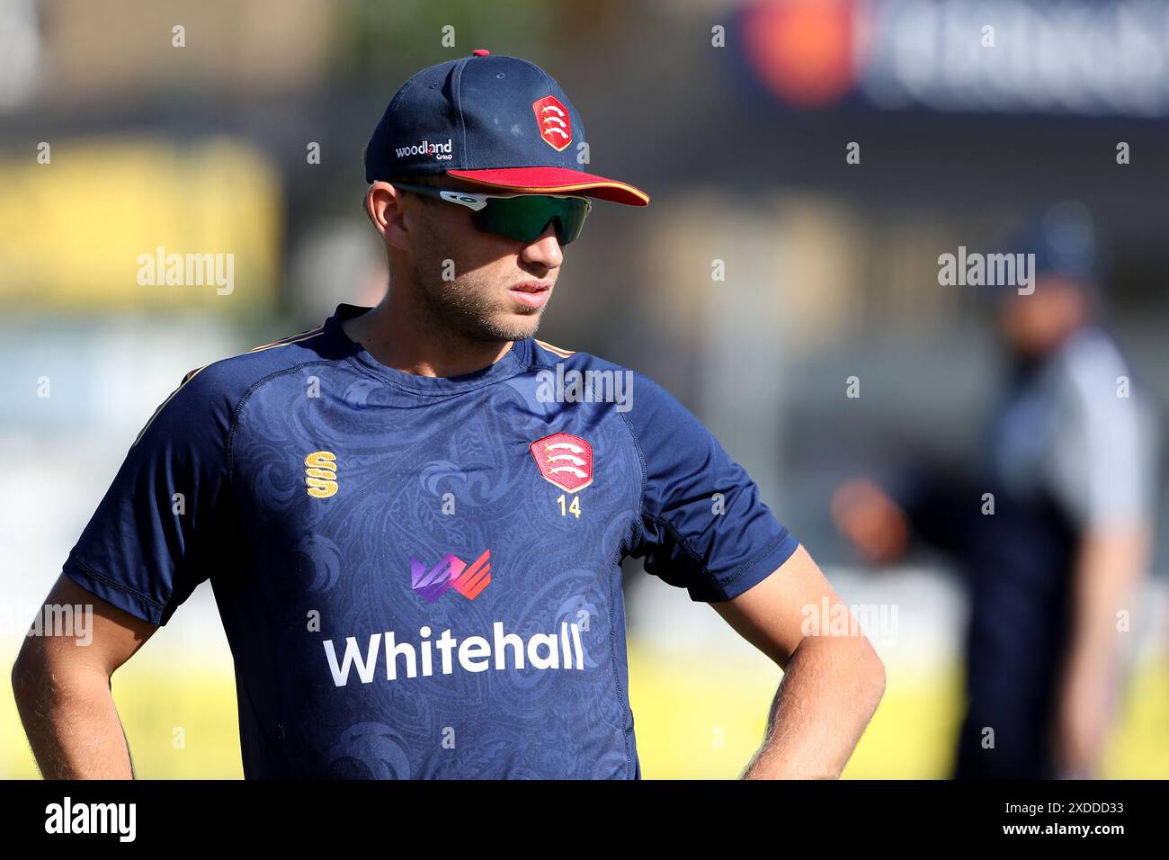 Aaron Beard of Essex während Essex Eagles vs Hampshire Hawks, Vitality Blast T20 Cricket auf dem Cloud County Ground am 20. Juni 2024 Stockfoto