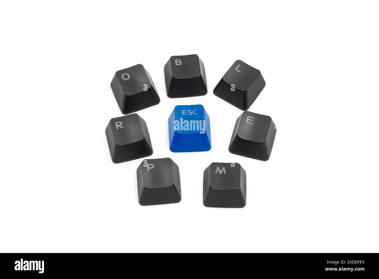 Das Problemwort drückt mit esc oder Escape um, um das intelligente Lösungskonzept zu verlassen Stockfoto