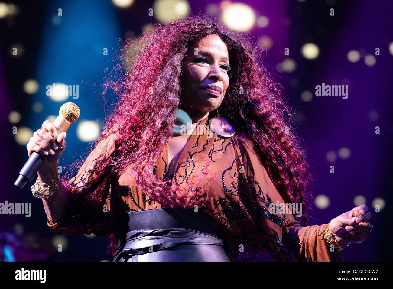 Chaka Khan trat im Juni 2024 live in Oslo auf Stockfoto