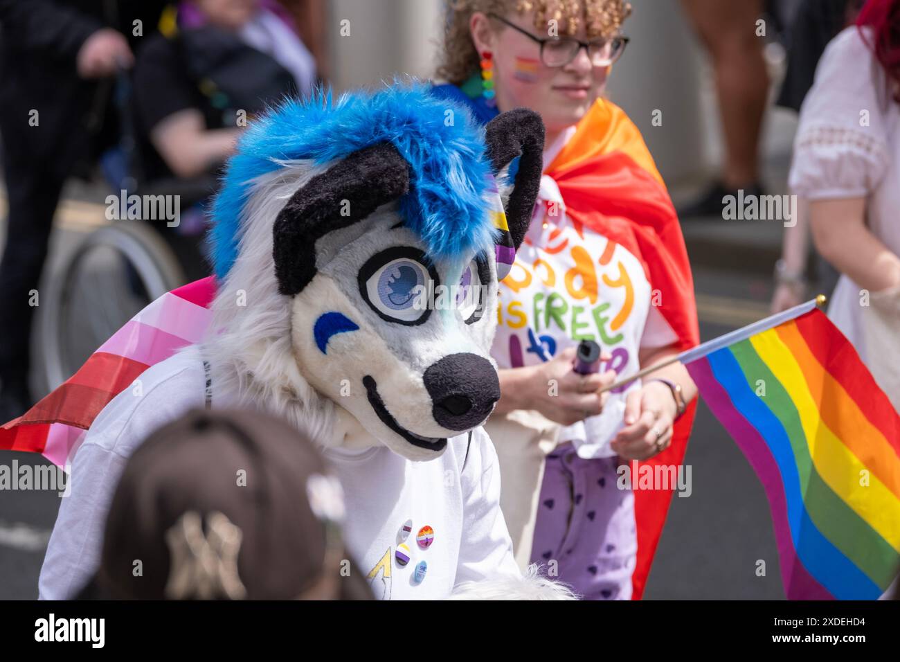 Edinburgh Pride 22. Juni 2024, Edinburgh Scotland, UK. Tausende von Menschen versammeln sich in Edinburgh, um den Pride Month mit einem marsch von Hollywood auf den University Square zu feiern &copy; Credit: Cameron Cormack/Alamy Live News Stockfoto