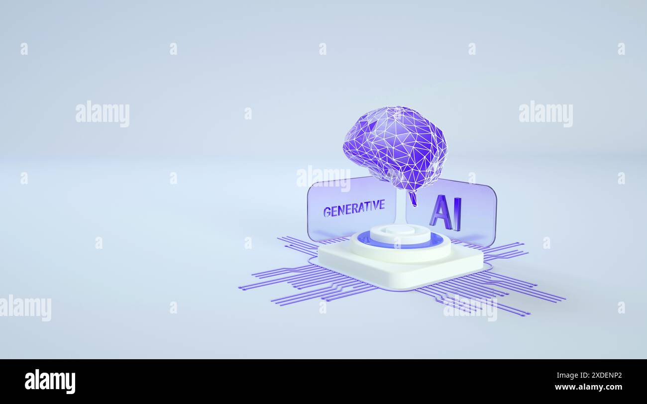 Künstliche Intelligenz, Data Mining, Deep Learning moderne Computertechnologien. Technologische Innovation. KI-Gehirn, großes Sprachmodell Stockfoto