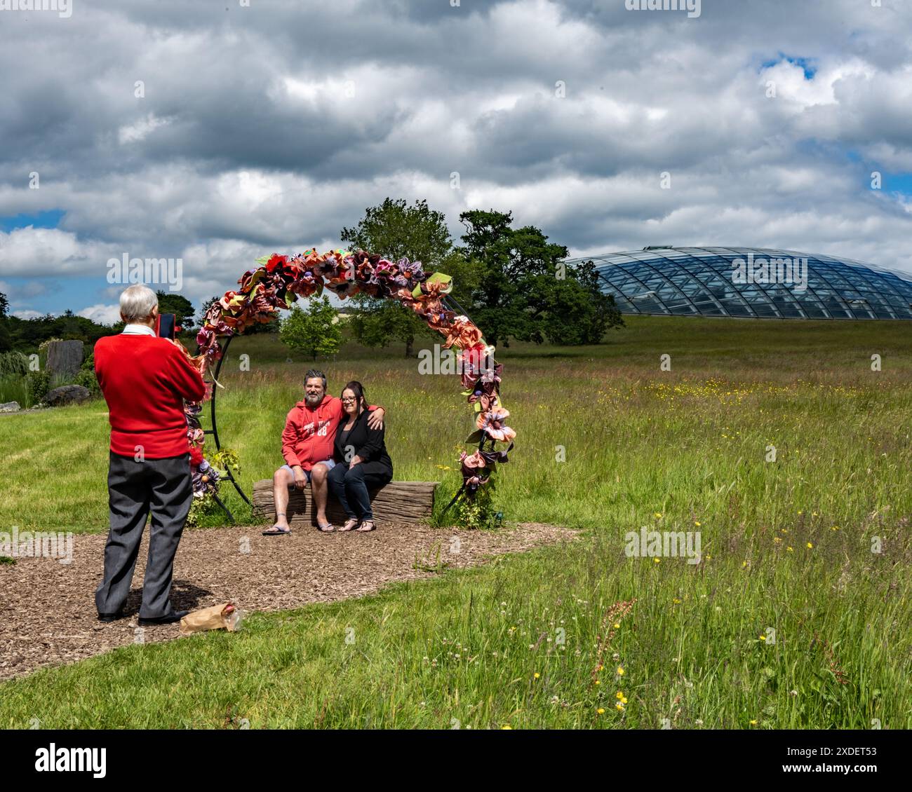 Besucher des National Botanic Garden of Wales, Carmarthenshire, Stockfoto