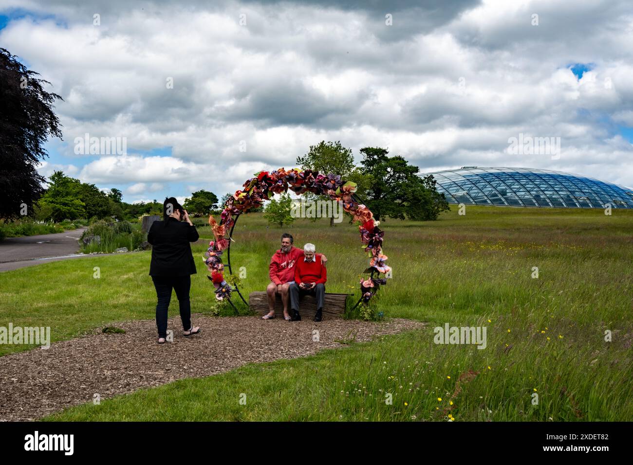 Besucher des National Botanic Garden of Wales, Carmarthenshire, Stockfoto