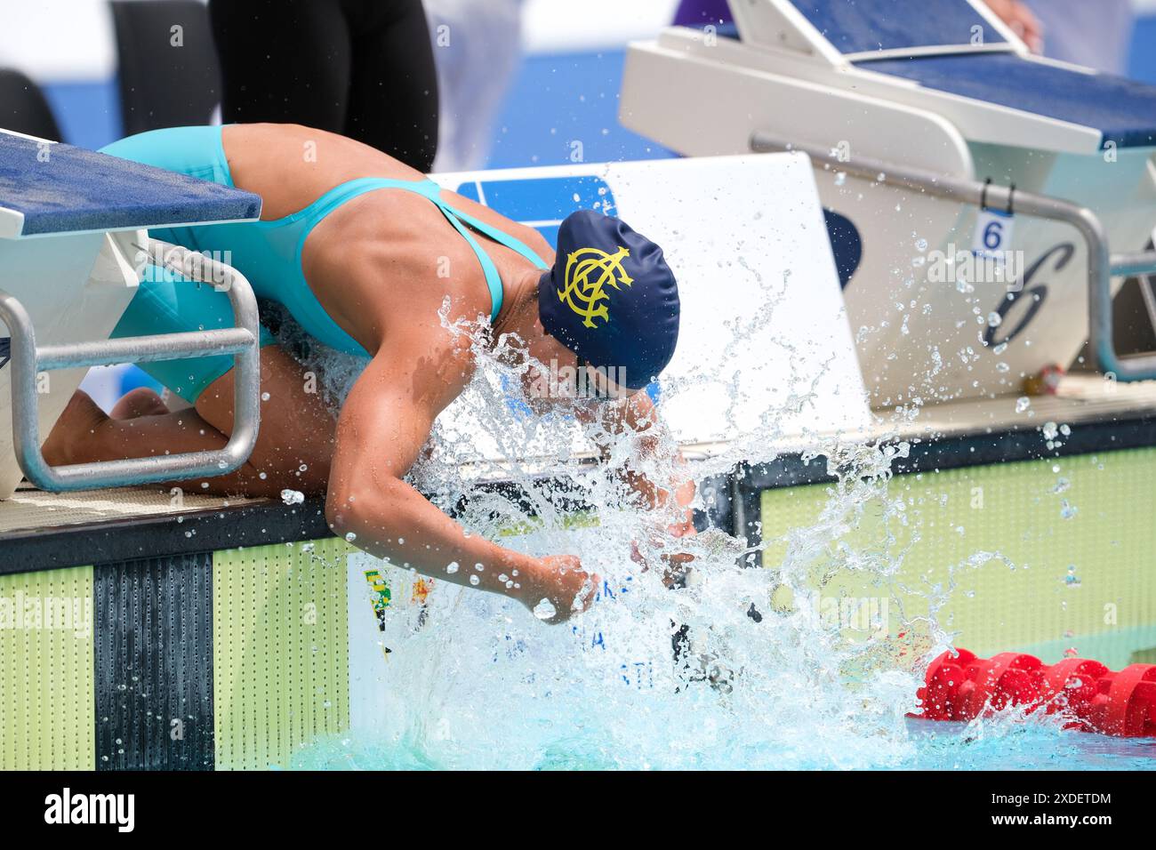 Rom, Italien. Juni 2024. Helena Musetti (ITA) in Aktion während der 50 Schmetterlingsfrauen bei der 60. Settecolli International Swimming Qualification. (Foto: Davide Di Lalla/SOPA Images/SIPA USA) Credit: SIPA USA/Alamy Live News Stockfoto