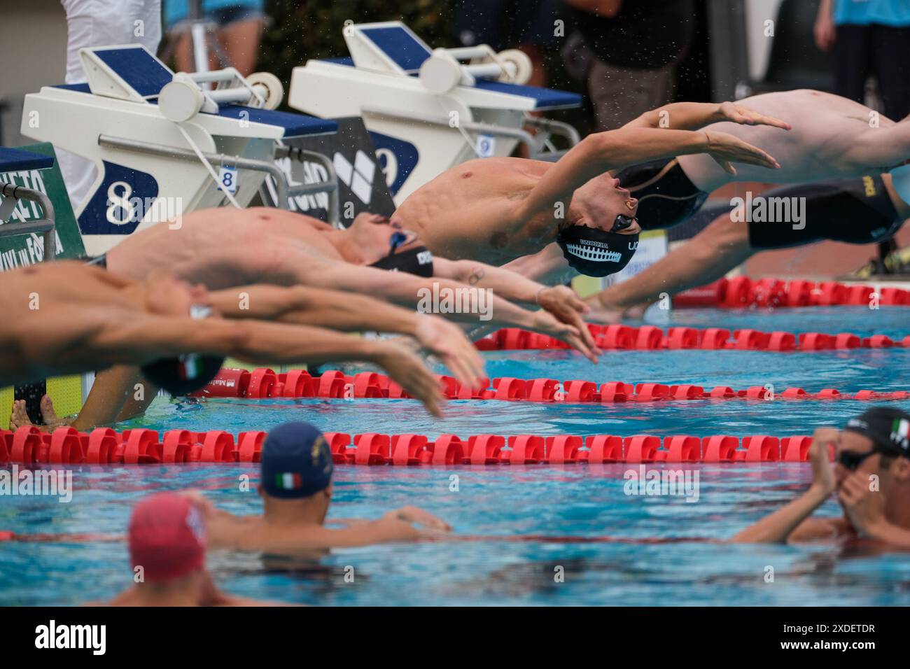 Rom, Italien. Juni 2024. Dylan Buonaguro (ITA) in Aktion während der 100 Rückschläge bei der 60. Settecolli International Swimming Qualification. (Foto: Davide Di Lalla/SOPA Images/SIPA USA) Credit: SIPA USA/Alamy Live News Stockfoto