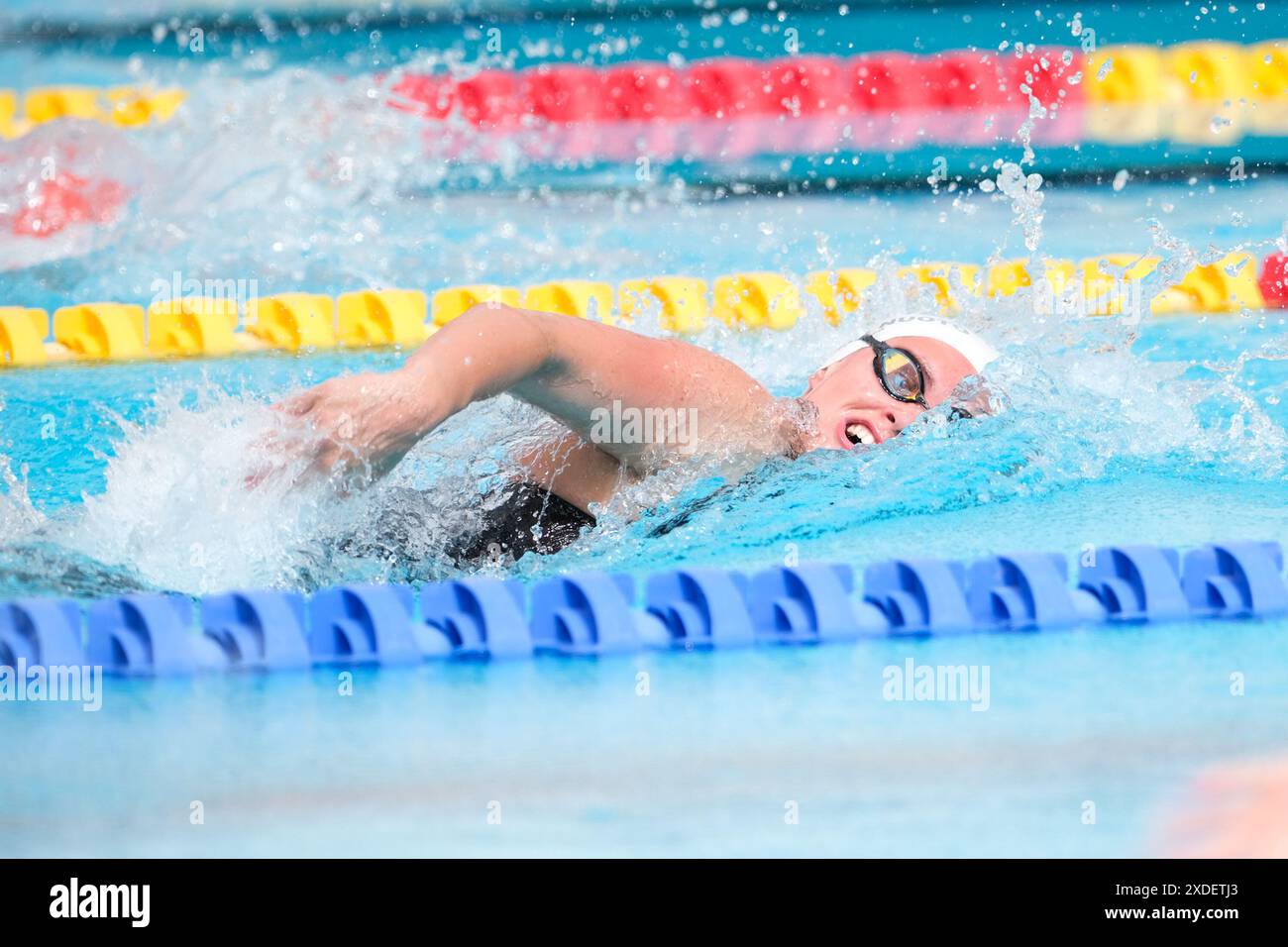 Rom, Italien. Juni 2024. Aurora Zanin (ITA) in Aktion während der 200 Freestyle Frauen bei der 60. Settecolli International Swimming Qualification. (Foto: Davide Di Lalla/SOPA Images/SIPA USA) Credit: SIPA USA/Alamy Live News Stockfoto