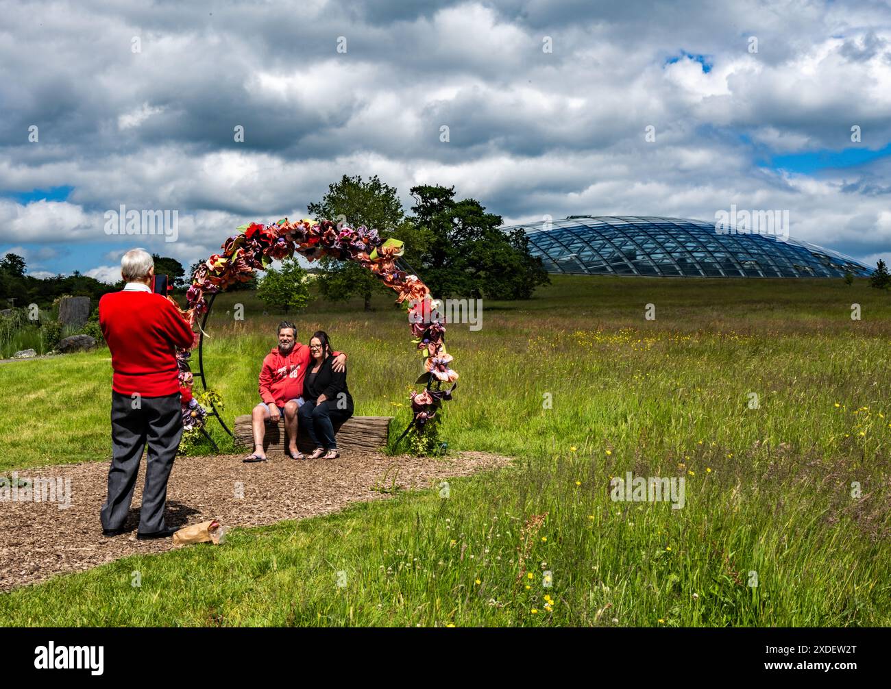 Besucher des National Botanic Garden of Wales, Carmarthenshire, Stockfoto