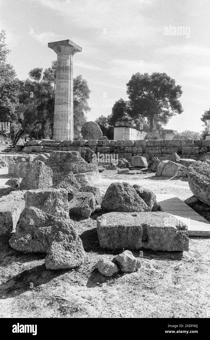 Tempel des Zeus, Olympia, Westpeloponnes, Griechenland Stockfoto
