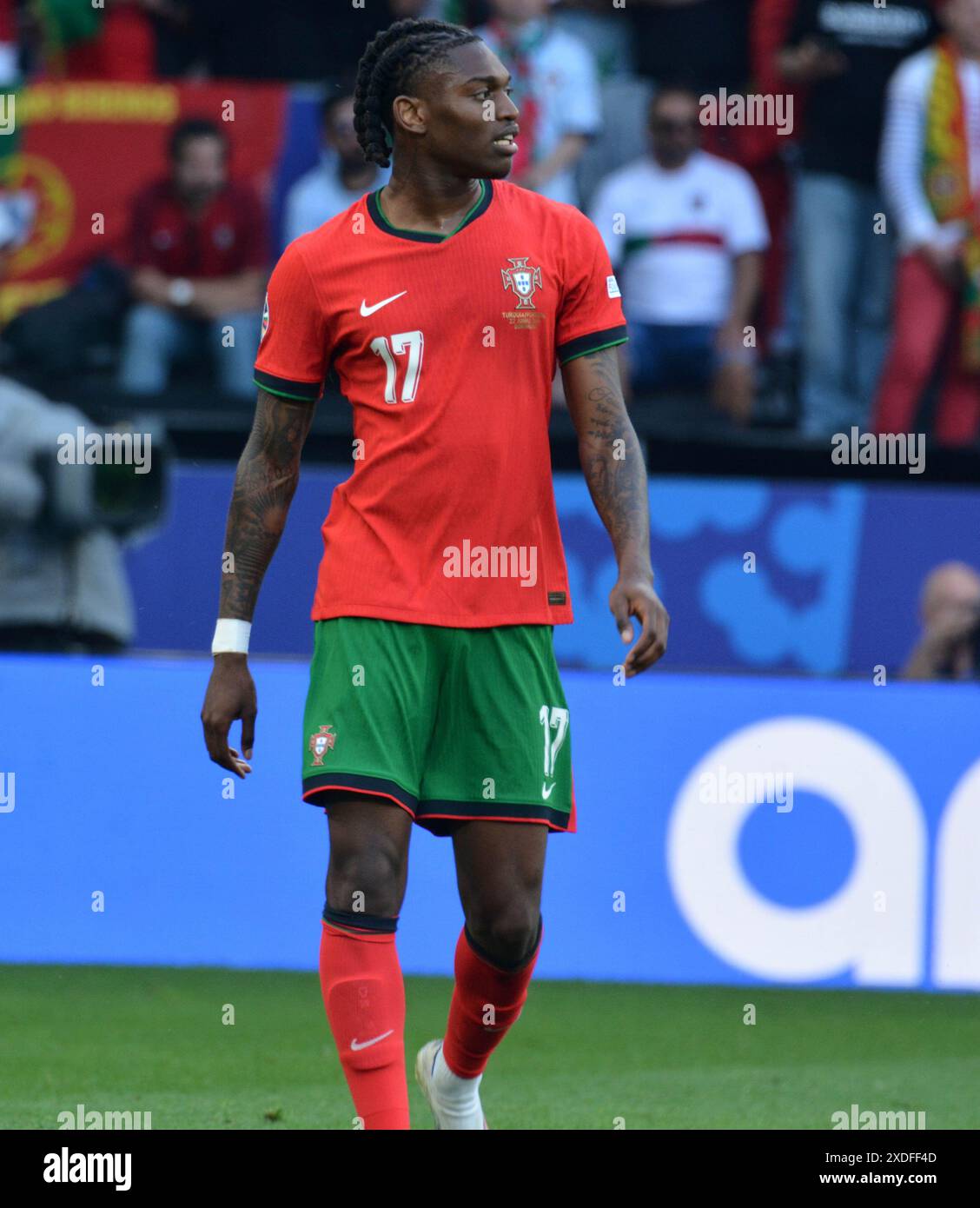 Rafael Leao (Portugal) in Aktion während der UEFA Euro 2024 - Turkiye gegen Portugal, UEFA-Fußball-Europameisterschaft in Dortmund, Deutschland, 22. Juni 2024 Stockfoto