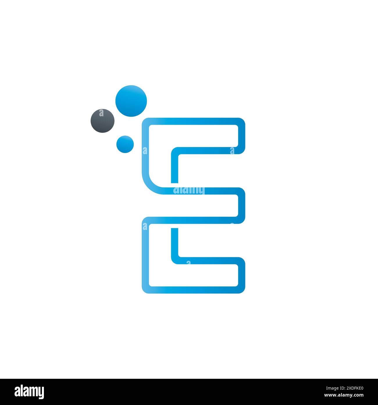 Tech Letter E-Logo. Futuristische Vektor-Logo-Vorlage mit blauer Farbverlaufsfarbe. Modernes E Letter-Technologie-Logo-Design mit verlaufendem Farbvektor-Templa Stock Vektor
