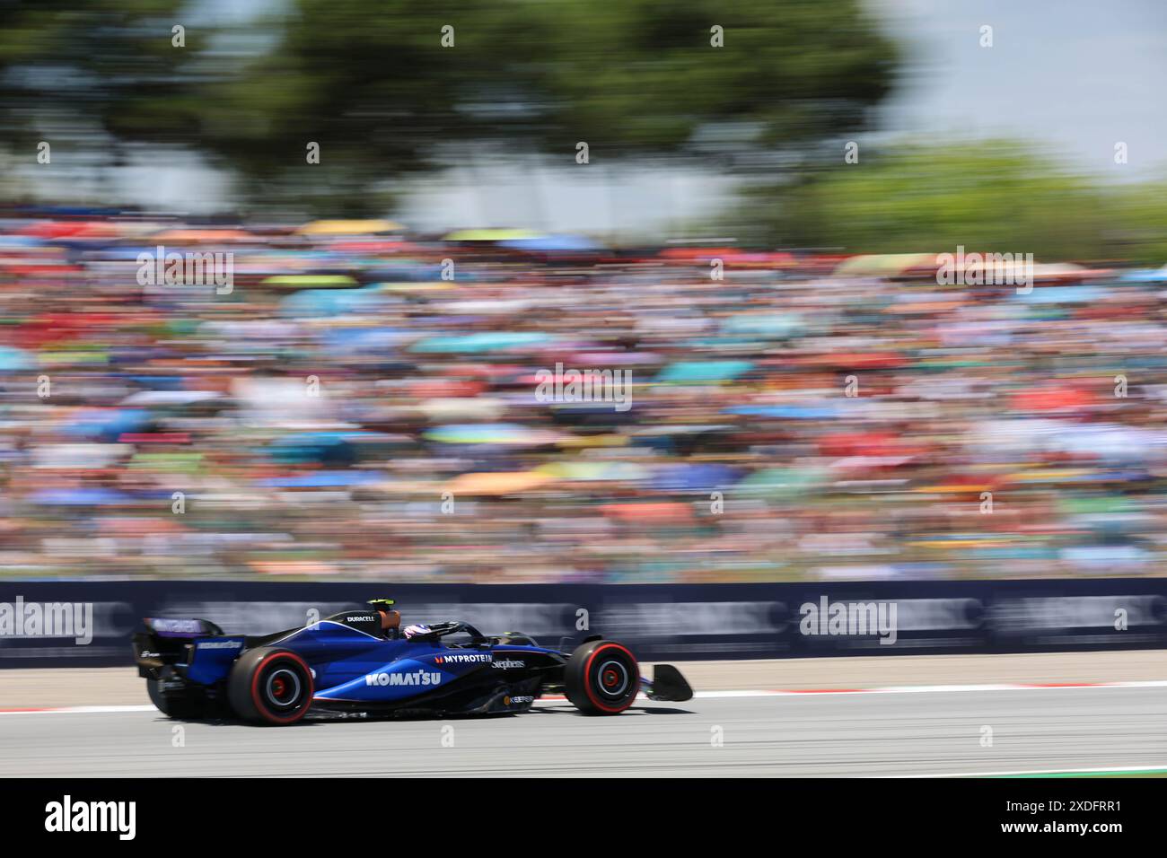 Barcelona, Spanien. Juni 2024. Catalunya Circuit #2 Logan Sargeant (usa) Williams Racing (gbr) Williams FW46 Mercedes, während des Formel-1-Grand Prix von Spanien 2024, 10. Runde der Formel-1-Weltmeisterschaft 2024 vom 21. Bis 23. Juni 2024 auf dem Barcelona Catalunya Circuit (Philippe Nanchino/SPP) Credit: SPP Sport Press Photo. /Alamy Live News Stockfoto