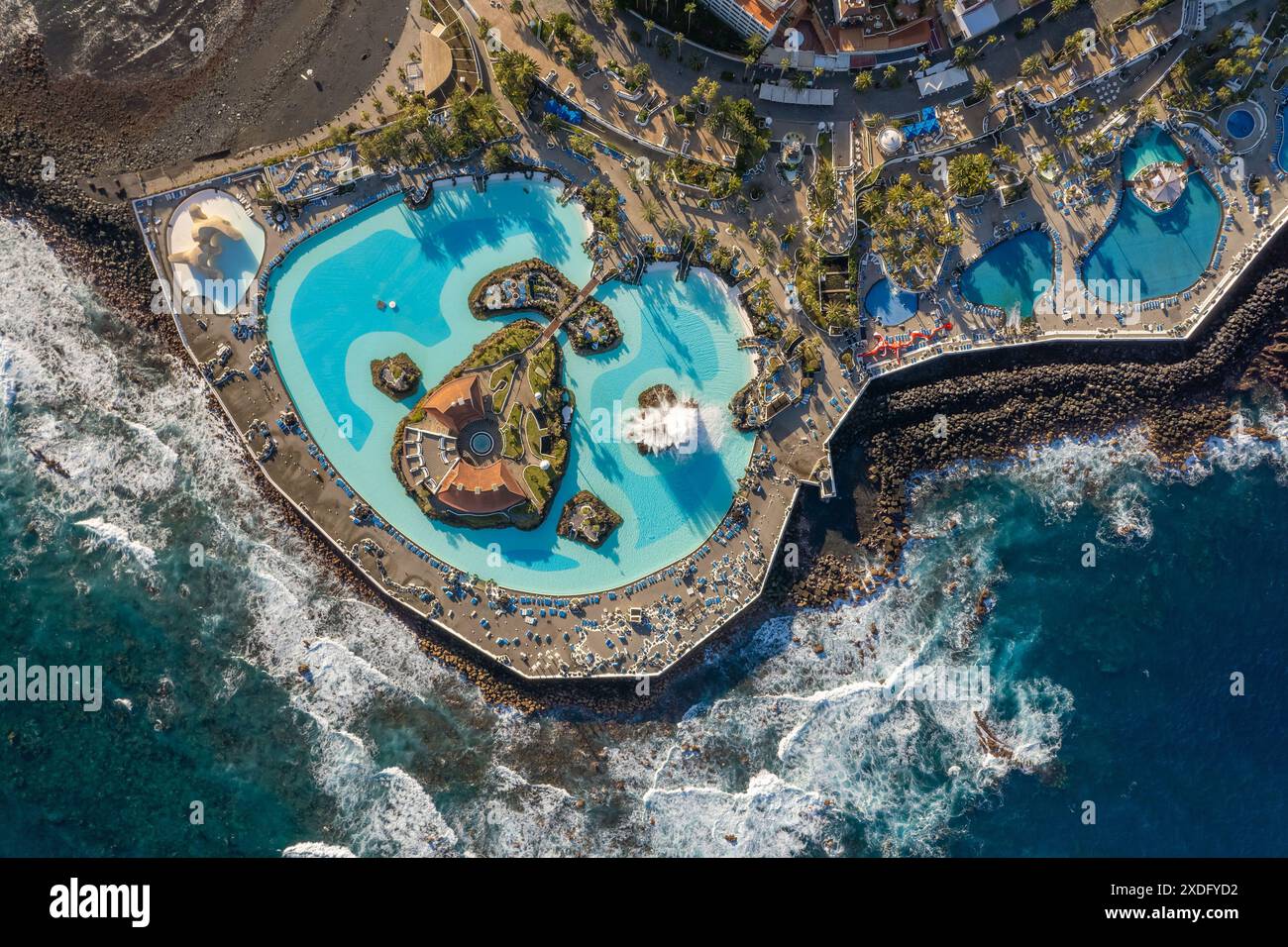 Lago Martianez Schwimmbäder in Puerto de la Cruz auf Teneriffa, Spanien Stockfoto