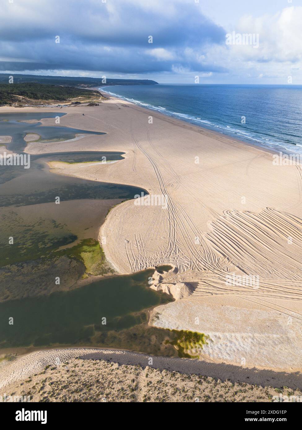 Lagoa de Albufeira Strand in Portugal Stockfoto