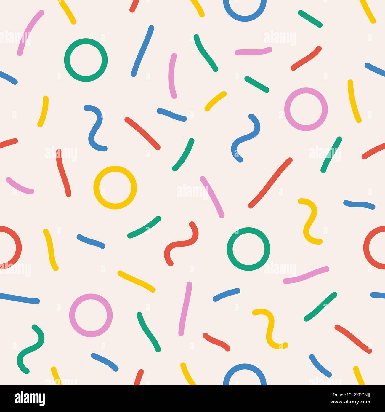 Lustiges, farbenfrohes Set mit nahtlosem Muster Stock Vektor