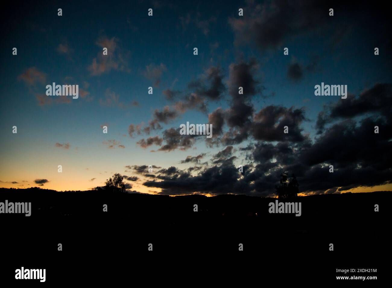 Sonnenuntergang, Waldviertel, Österreich Stockfoto