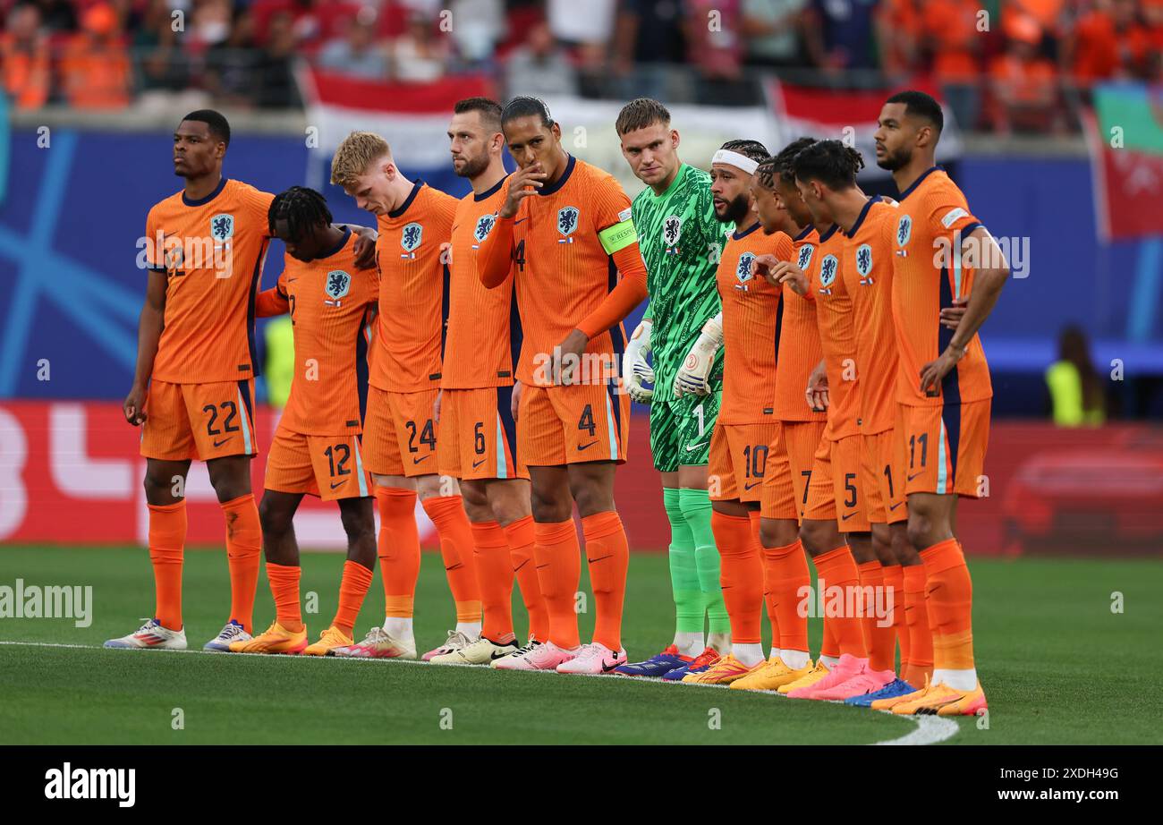 LEIPZIG, DEUTSCHLAND - 21. JUNI: Spieler der Niederlande vor dem Gruppenspiel der UEFA EURO 2024 zwischen den Niederlanden und Frankreich im Fußballstadion Leipzig am 21. Juni 2024 in Leipzig. © diebilderwelt / Alamy Stock Stockfoto