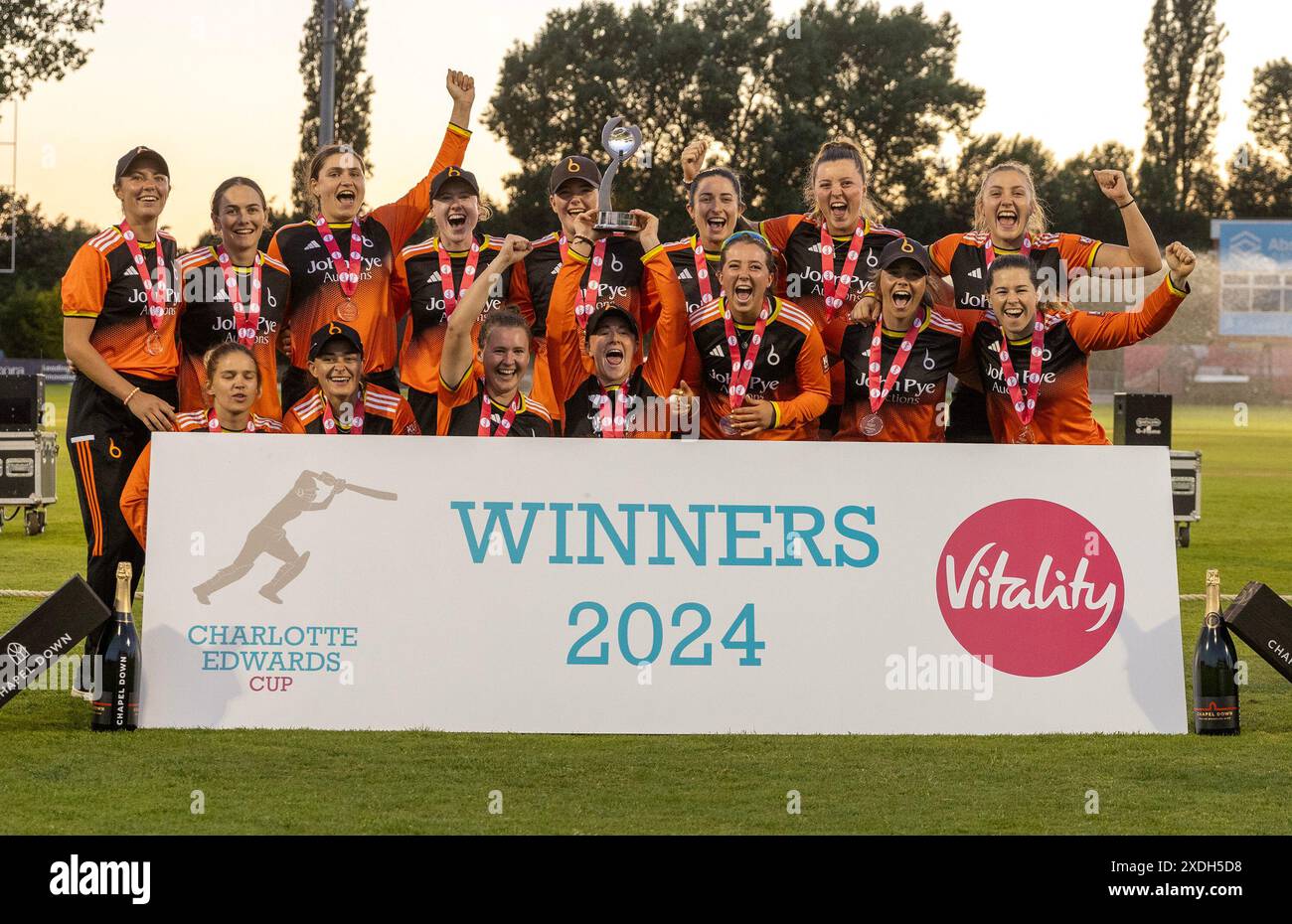 Die Blaze gewinnen das Finale des Charlotte Edwards Cup auf dem Incora County Ground, Derby. Bilddatum: Samstag, 22. Juni 2024. Stockfoto