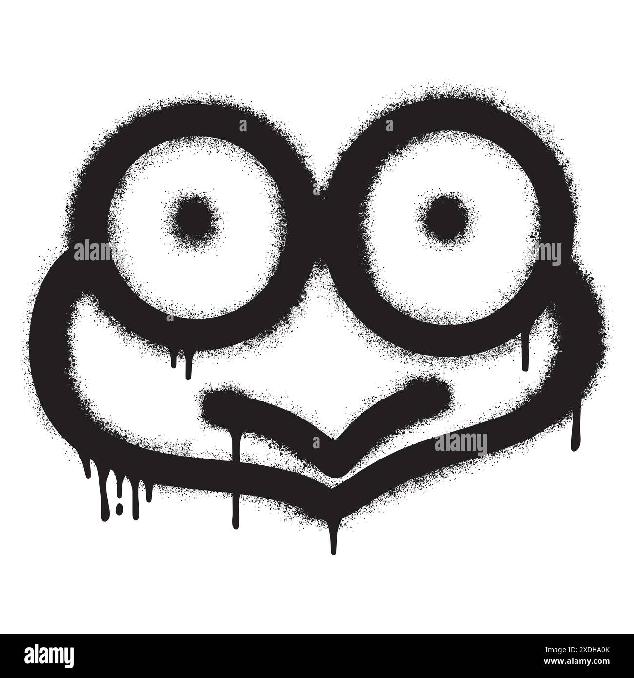 Spray bemalt Graffiti Frosch isoliert mit weißem Hintergrund. Stock Vektor